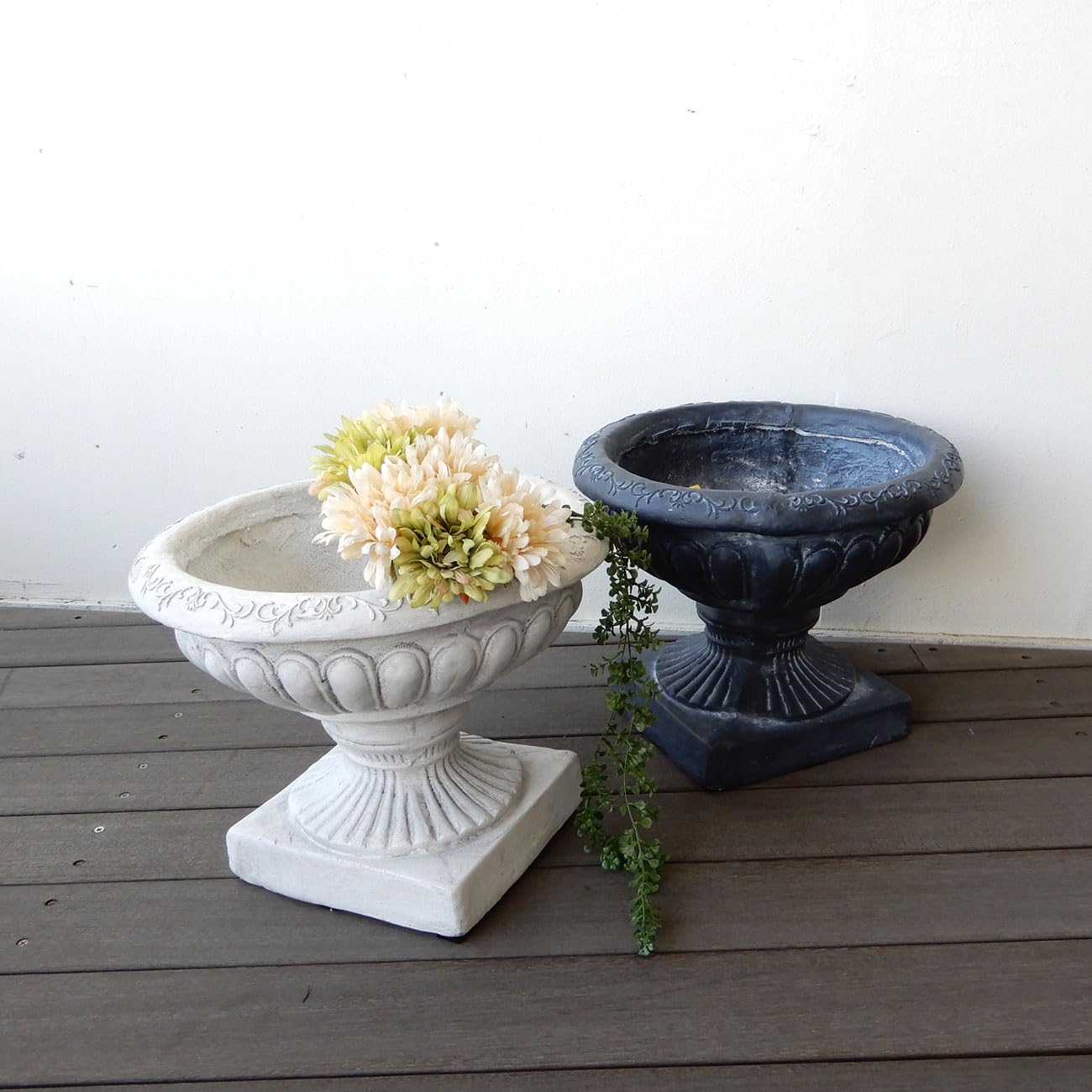 Amazon.co.jp: ウッドギャラリー樹 ローマポット ホワイト/ブラック